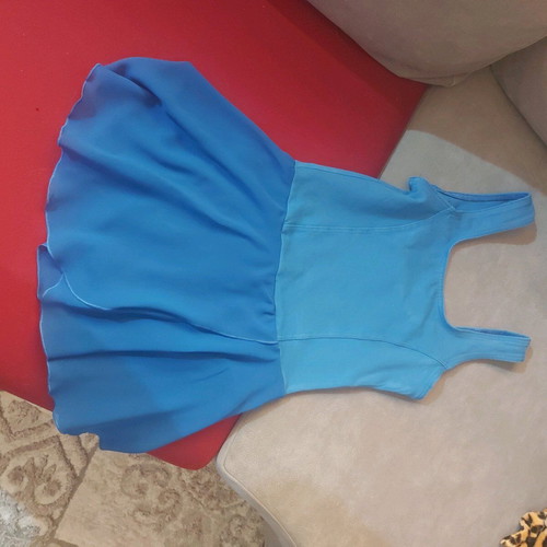 Sheddo bodysuit with attached skirt blue like new, age 10