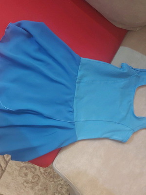 Sheddo bodysuit with attached skirt blue like new, age 10