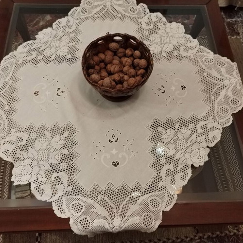 Handmade Crochet Tablecloth white, new, 92×92 cm
