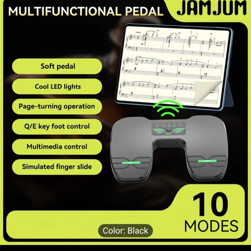 Wireless Bluetooth page turn pedal with 10 functions and rechargeable battery new