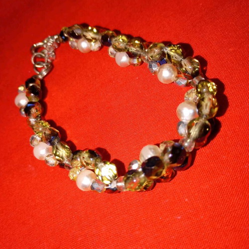 FOS bracelet used, beige multicolor