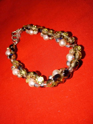 FOS bracelet used, beige multicolor