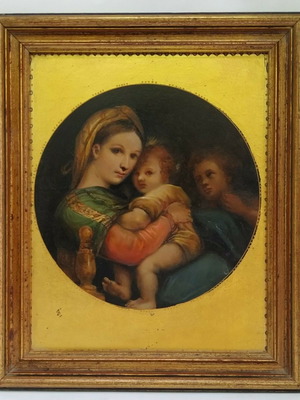 Madonna della Sedia Ελαιογραφία σε Ξύλο