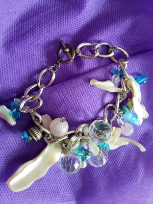 Handmade steel bracelet like new with stones and decorative elements