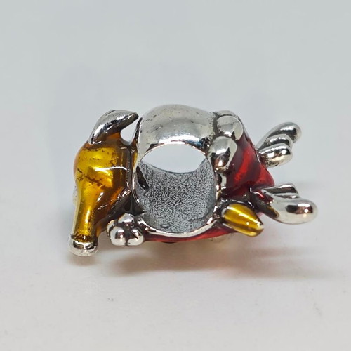 Christmas Charm Reindeer with Green Heart like new