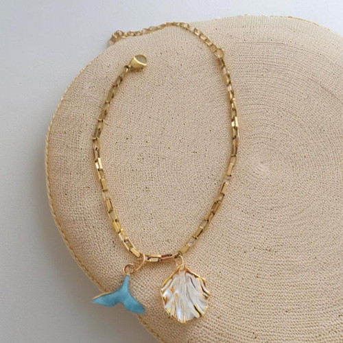 Summertime bracelet new, gold steel with resin