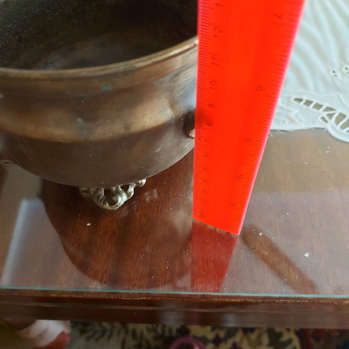 French copper cachepot used, vintage decorative piece