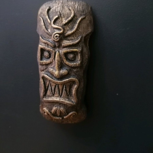 Handmade plaster totem magnet sculpture in gold/bronze color new