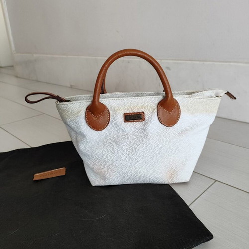 Vintage Thiros small handbag like new, white and brown details