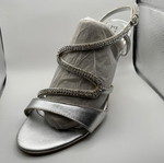 Elite women's silver sandals size 39 with rhinestones used