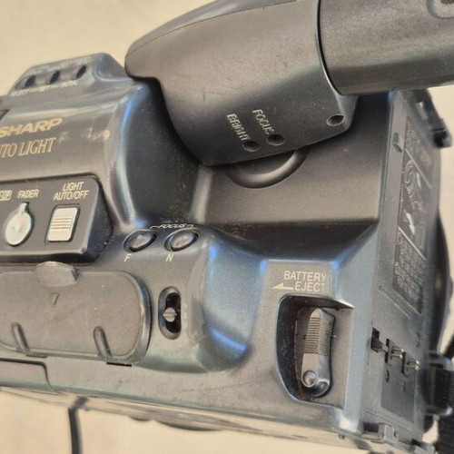 Sharp VL-M4S video camera used with cables, charger, battery