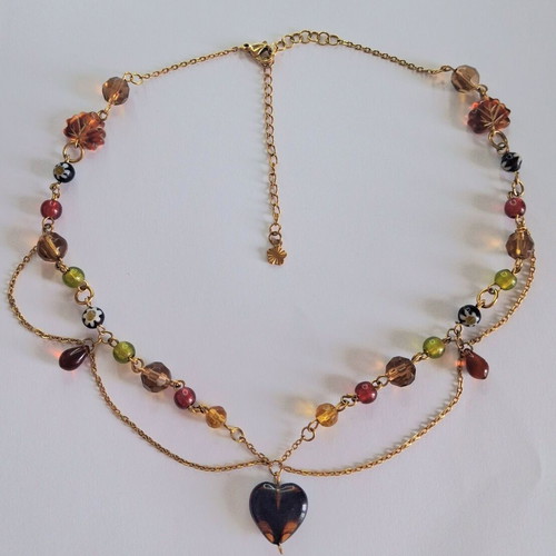 Born to be a princess handmade necklace new, multicolor stainless steel