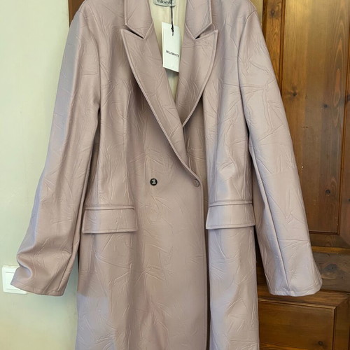 Milkwhite coat new, pink synthetic leather croco