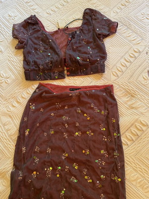 Plein Sud vintage skirt and blouse set, size Large