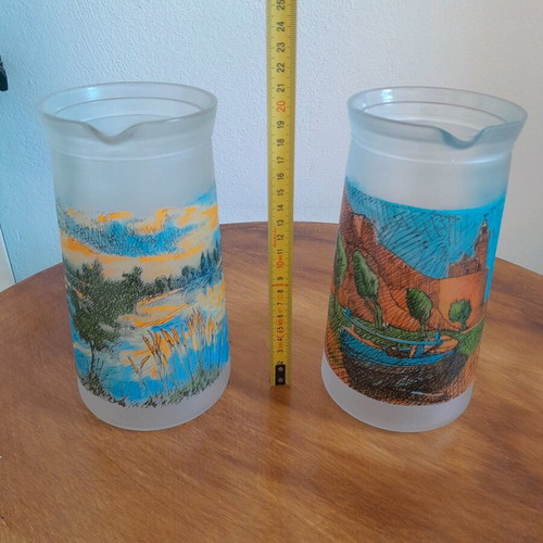 Lumidis Glasses and 2 One-Liter Jugs New