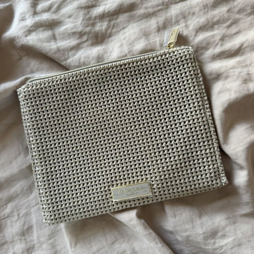 Yves Saint Laurent clutch bag, beige, new with tags