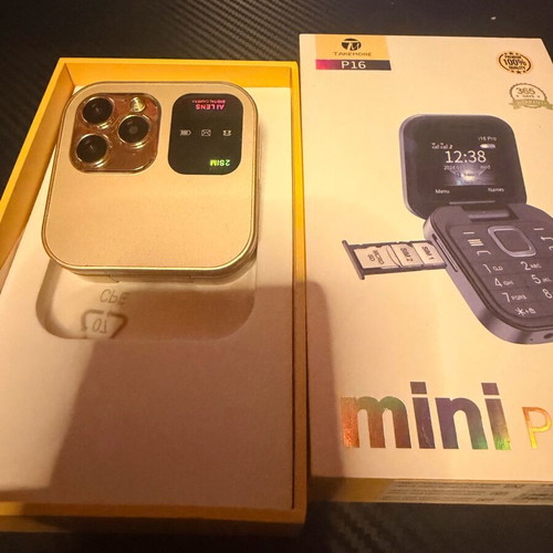 Mini phone P16 new, gold