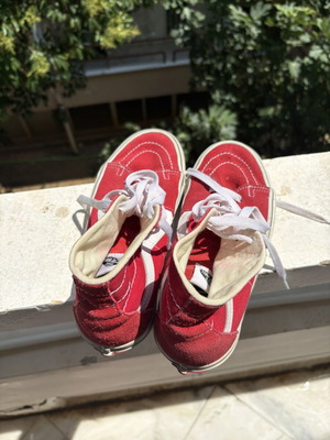 Vans high sneakers, red, size 38.5