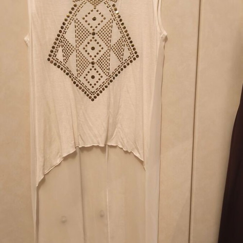 Lynne rock blouse like new, beige and white, size S