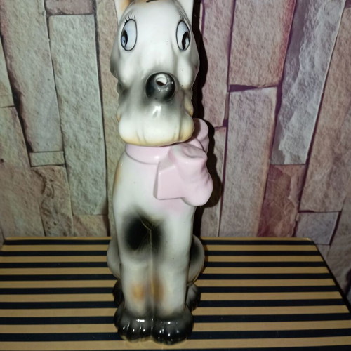 Vintage porcelain bottle shaped like a dog 26"