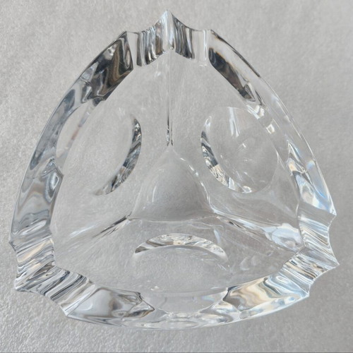Crystal bowl and 2 ashtrays set new, heavy construction