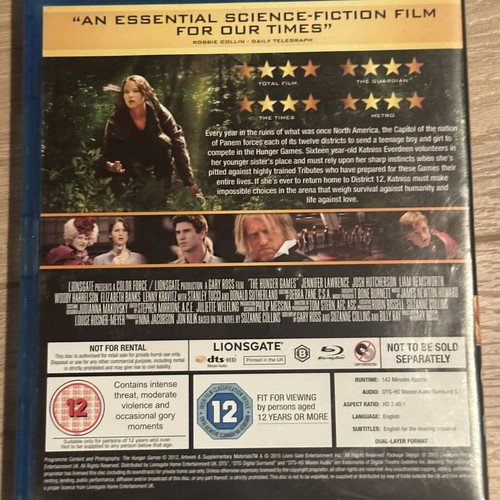 The Hunger Games Blu-Ray used with English subtitles