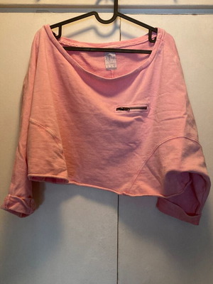 Zara pink crop top sweatshirt, size M