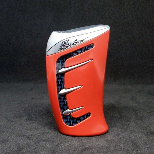 Marlboro pack used with metal cigarette case and lighter holder