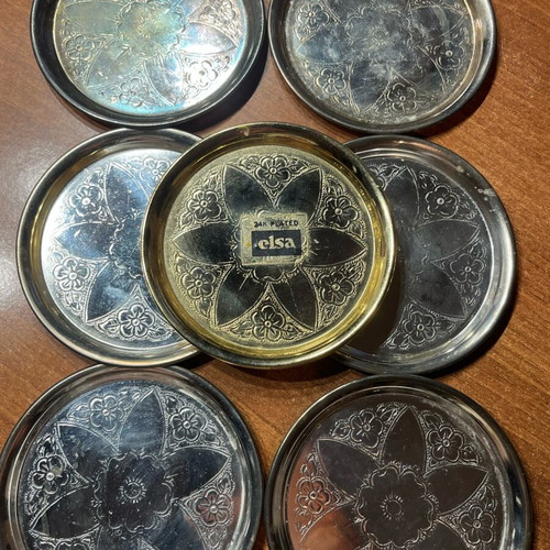 Vintage Silver and Gold-Plated Decorative Plates Like New