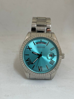 Γυναικείο ρολόι Guess Luna GW0308L4 σαν καινούργιο, ασημί με τυρκουάζ καντράν
