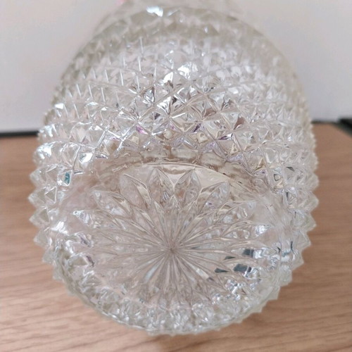 Vintage crystal and silver-plated metal carafe from France