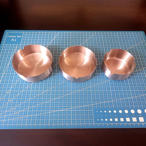 Metal ashtrays set of 3 used for indoor and outdoor