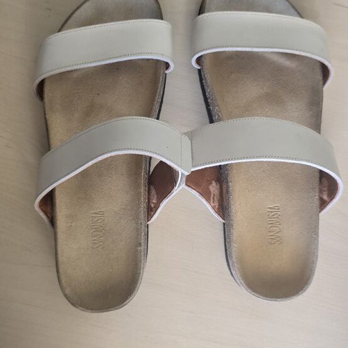 Sandalista leather sandals new, size 39-40, white beige