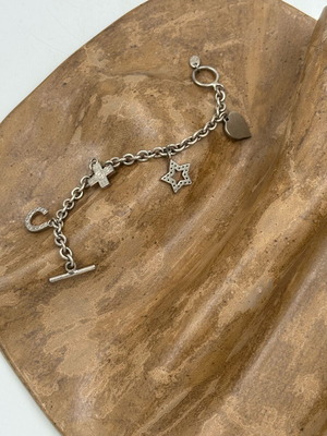 Folli Follie silver 925 bracelet like new with charms
