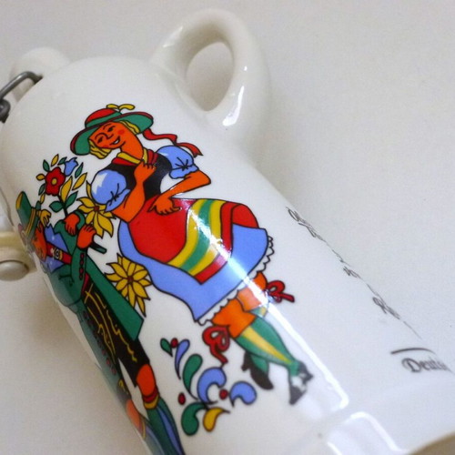 Anton Riemerschmid ceramic liqueur bottle 700ml with Paul Neu Bavarian costume design
