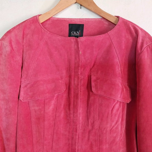 Women's leather jacket pink, size XL, like new