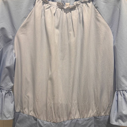 Sandro Paris jumpsuit cotton like new, size 40, white and blue