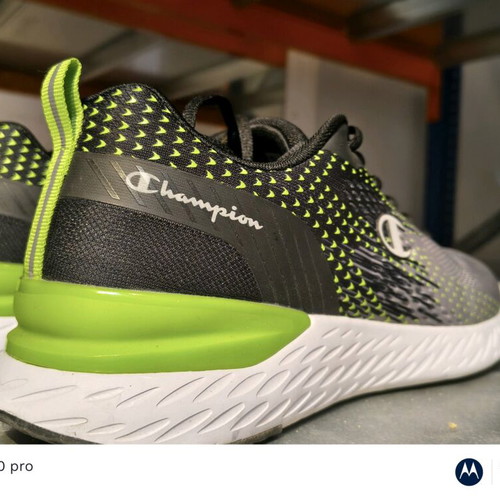Champion athletic shoes used with memory foam, gray and green