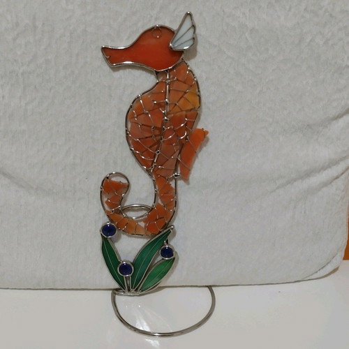 Stained Glass Seahorse like new handmade decoration