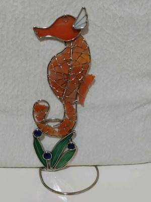 Stained Glass Seahorse like new handmade decoration