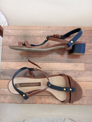 Giorgio Salustro sandals used, brown with blue, size 36
