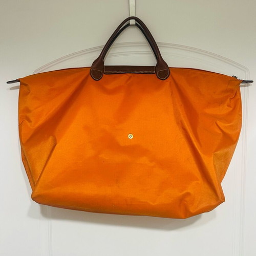 Longchamp Le Pliage travel bag like new, brown and orange