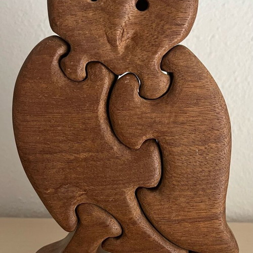 Wooden owl like new, handmade wooden puzzle