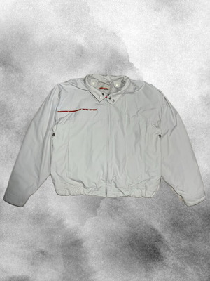 Prada Jacket like new, light grey with red logo