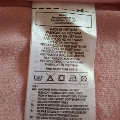 Adidas t shirt used, women's small, pink, short sleeve