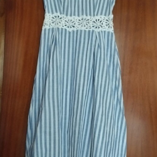 Summer sleeveless midi/maxi dress like new, blue and white stripes