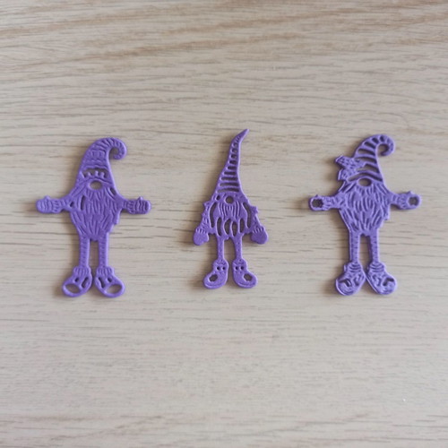Purple foam gnomes set of 3 pieces new