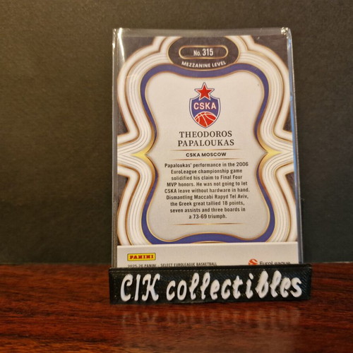 Panini Euroleague Select CSKA Papaloukas basketball card