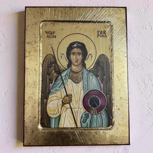 Archangel Gabriel Icon 18x24 cm gold embossing on wood new
