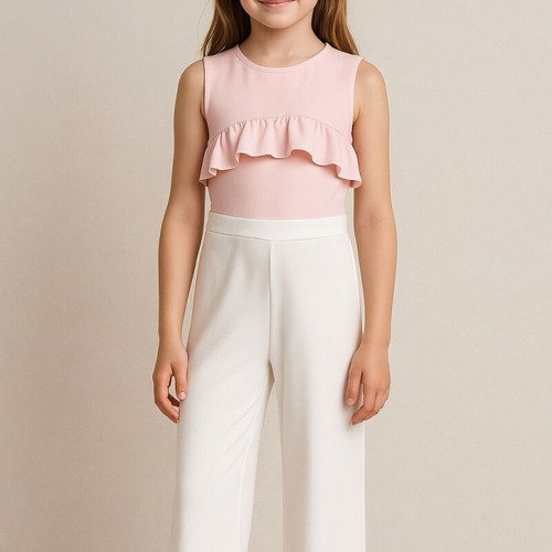 Terranova Kids jumpsuit for girl 10–11 years like new, pink and white